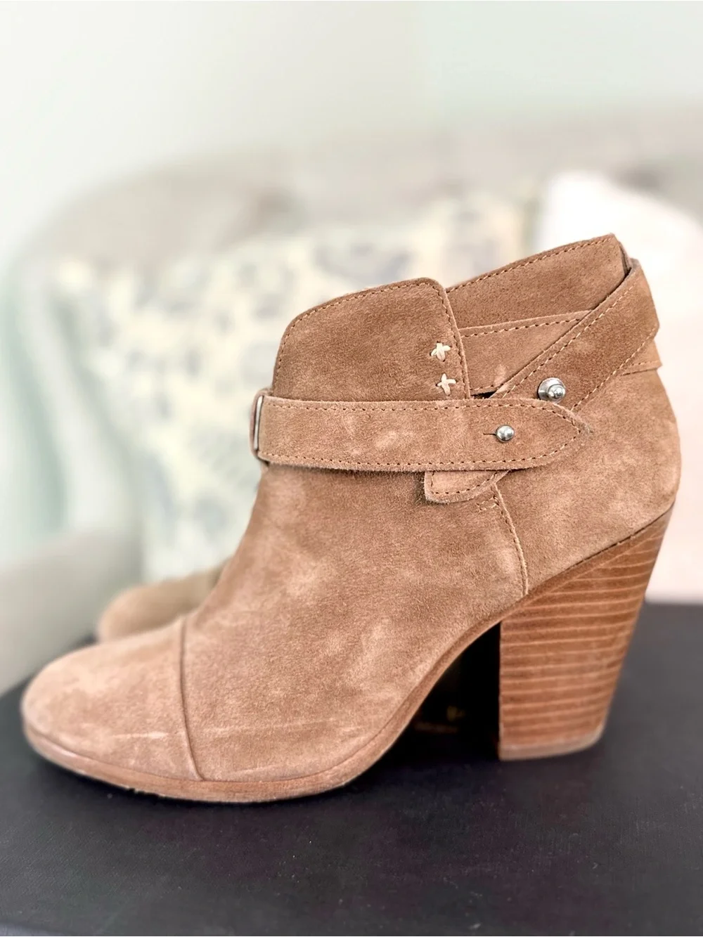 Rag & Bone Harrow Boots | Booties | Tan Suede - Size 37